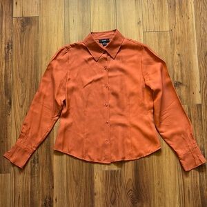 Alfani Terracotta 100% Silk Shirt